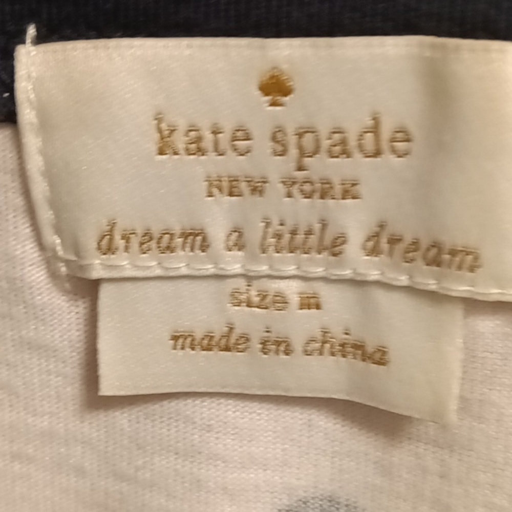 FINAL PRICE NWOT kate spade pink l/s gown w black polka dots & black bow
